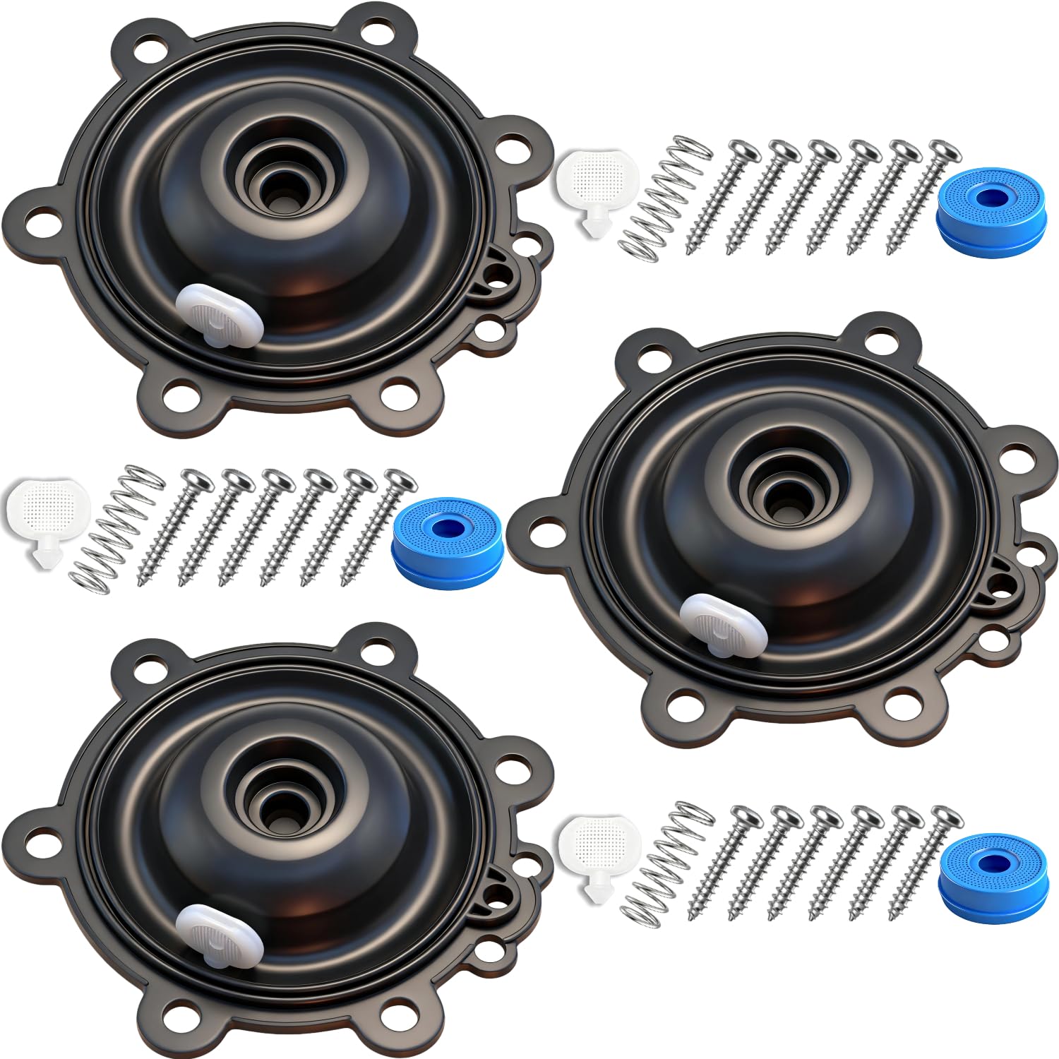3-Pack Irrigation Valve Diaphragm Replacement Kit for RainBird CP, CPF, DV, DVF, DAS, ASVF Series Valves, Durable Buna-N Rubber, Crack & UV Resistant