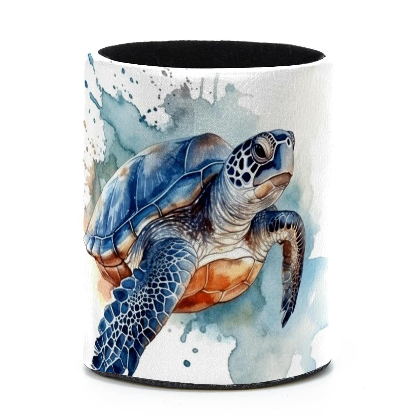 VAPOKF Round Pencil Holders for Desk, Sea Turtle Pen Holders Pen Pot Makeup Brushes Storage Desktop Stationery Supplies Organiser for Home Office