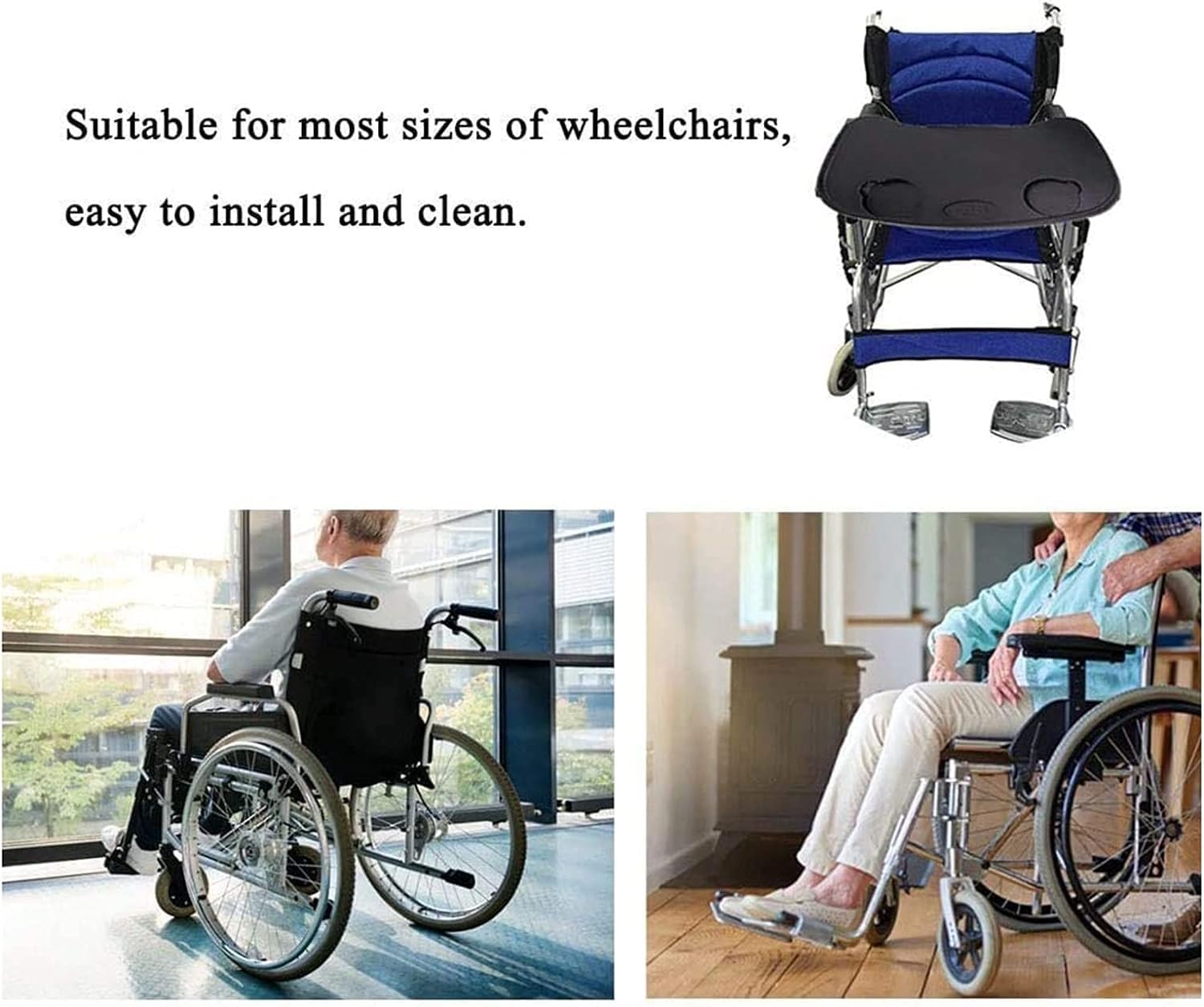 Tavolino per Sedia A Rotelle, Vassoio per Sedia A Rotelle Staccabile Tavolo da Pranzo con Portabicchieri Laptop Tavolino sul Comodino Accessori per Sedie A Rotelle per Anziani