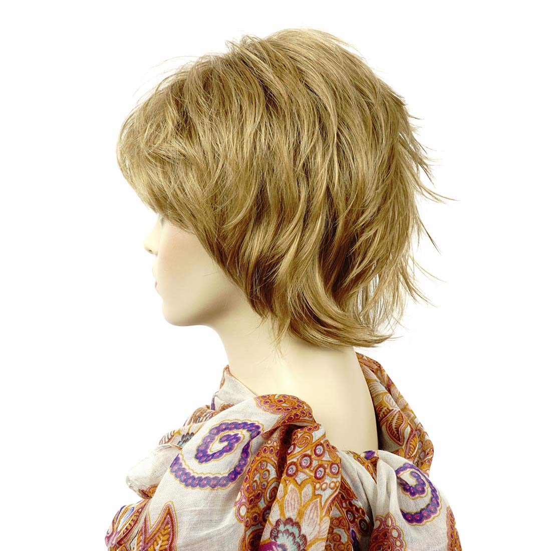 Lydell Short Layered Shaggy Full Synthetic Wigs (Light Stawberry Blonde), 8" - Image 4