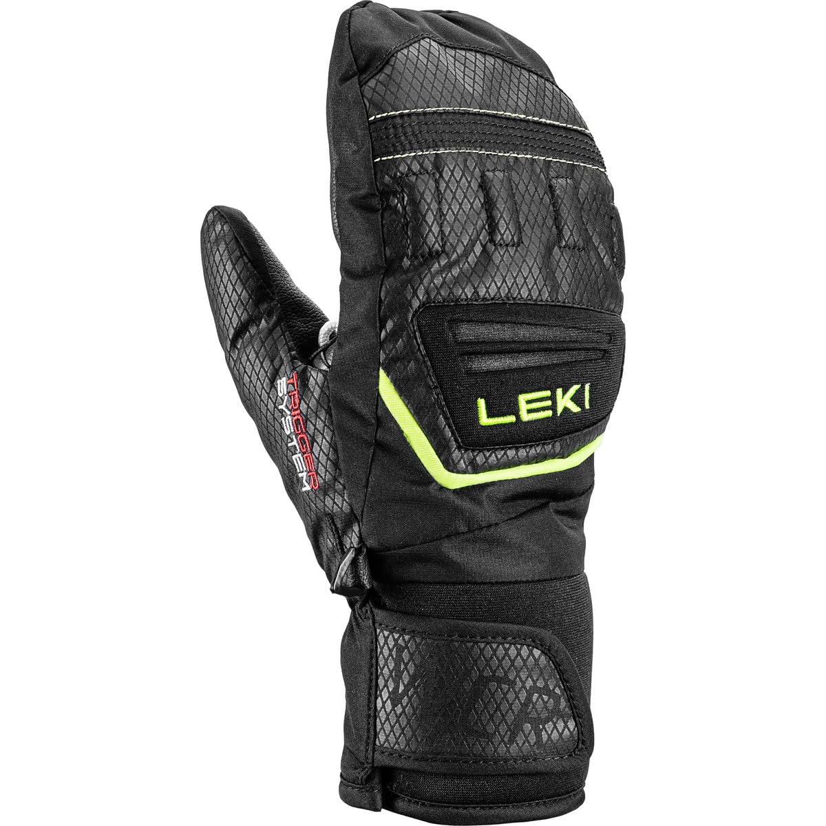 LEKI Kinder WCR Team 3D Handschuhe, Black-Ice Lemon, EU 6