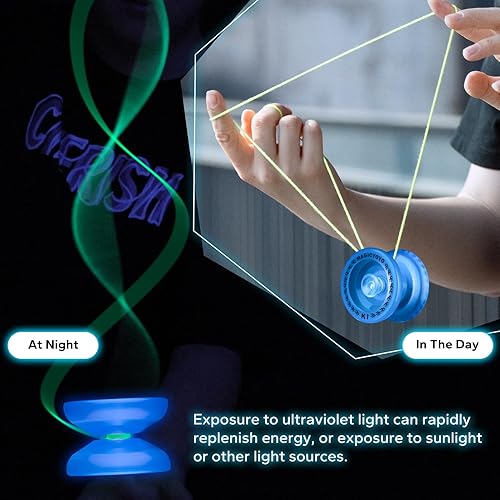 Miniatura 3 de MAGICYOYO Yoyo K1 Tug Return Yo yo, Hubstacks Yoyo para niños principiantes de doble propósito Yo Yo con rodamiento que no responde, bolsa de