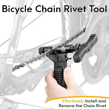 BikeHand Bike Bicycle Chain Wear Checker, Quick Master Link Pliers & Chain Breaker Rivet Tool Professional Chain Tool Kit for Road, Mountain, and Hybrid Bikes