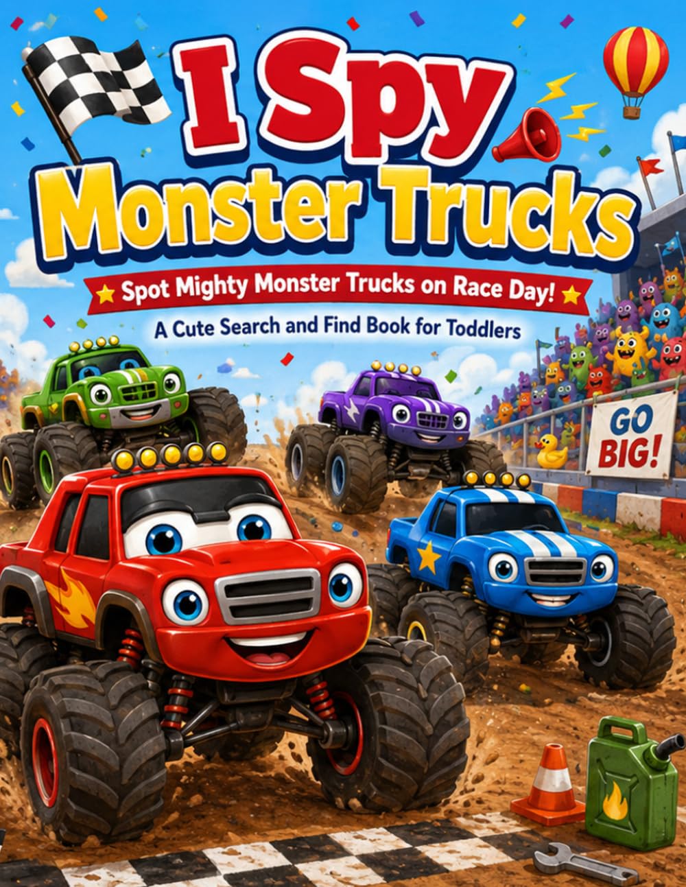 I Spy Monster Trucks; Spot Mighty Monster Trucks on Race Day! A Cute Search and Find Book for Toddlers (I Spy Little Adventures)