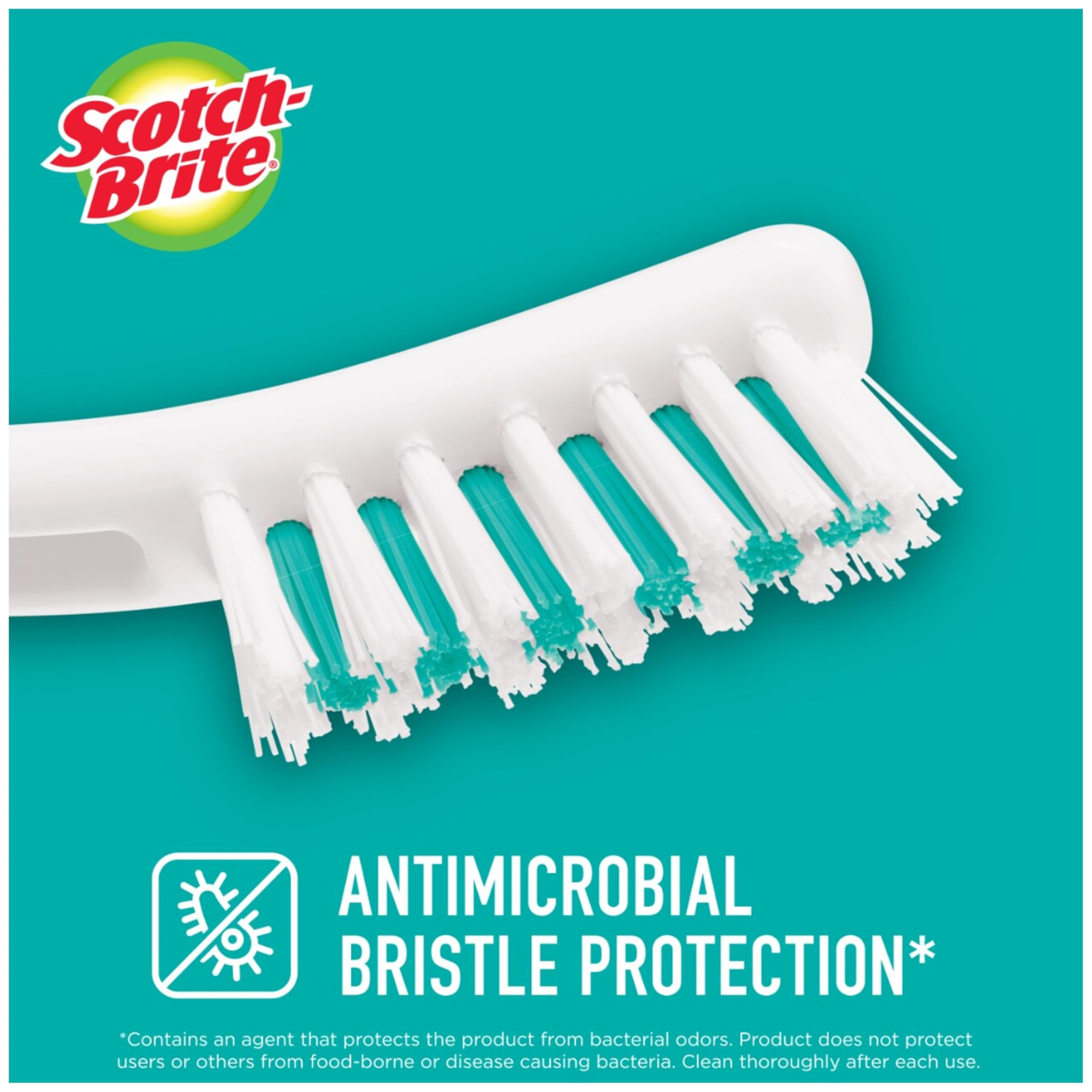 Scotch-Brite Tile & Grout Brush, Strong Bristles to Scrub Away Grime, (6 Brushes Total), White - Image 4