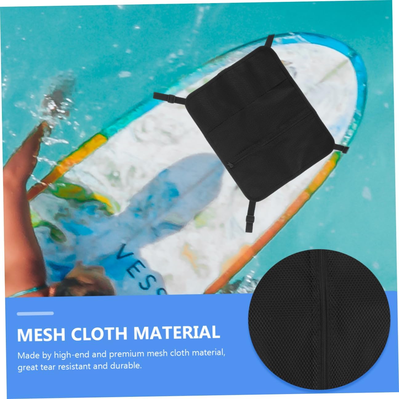 Paddleboard Mesh Bag Paddleboard Deck Pouch Water Sports Storage Mesh Pouch for Small Boats and Stand-up Boards Beach Use