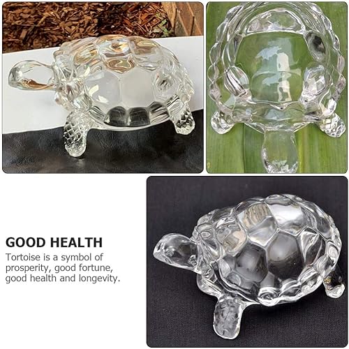 Miniatura 9 de WINOMO Estatua de tortuga de cristal Feng Shui, tortuga de cristal transparente para decoración de acuario, paz, prosperidad y energía positiva