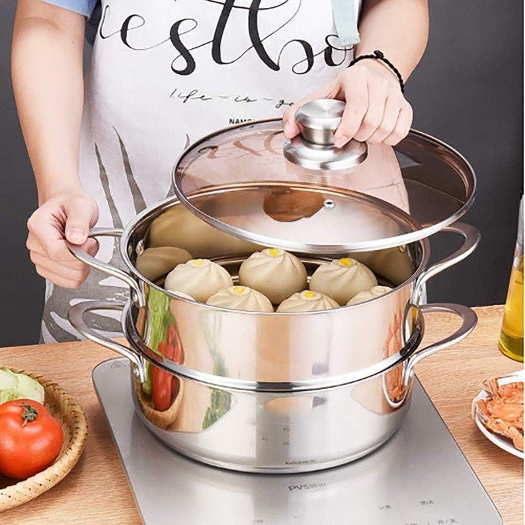 Stainless Steel Steamer/, Multifunctional Steamer, Three-Layer Large Commercial Steamer, Suitable for Induction Cooker and Gas Stove