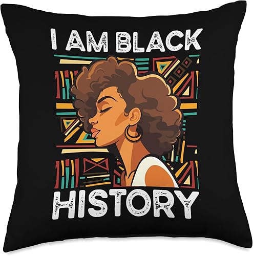 History Month African American Black Empowerment Throw Pillow, 18x18, Multicolor