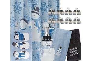 17-Piece Christmas Bathroom Accessory Set: Wintery Snowman