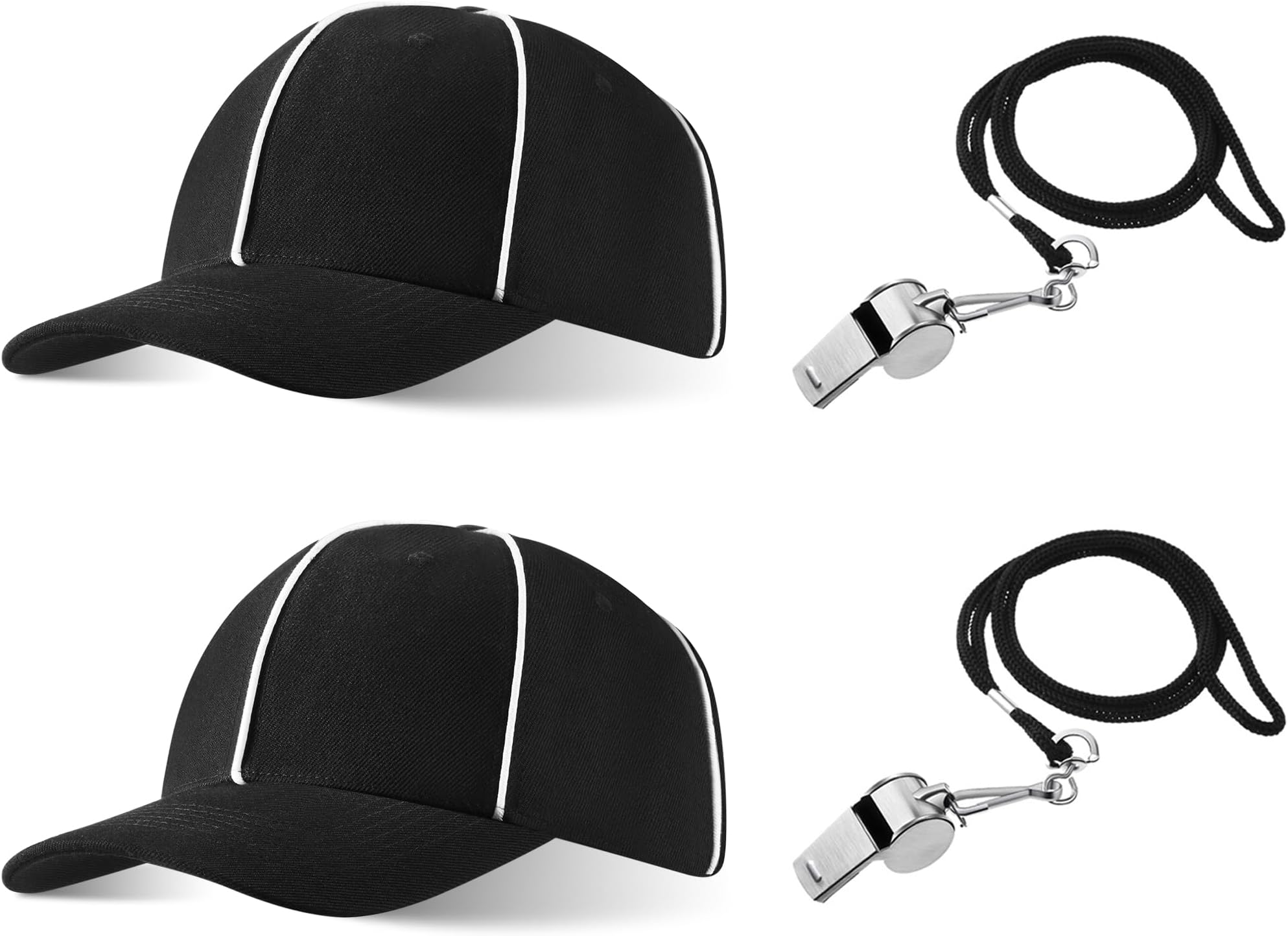 BBTO Referee Costume Accessories Referee Hat and Whistle Referee Penalty Flag Referee Hats for Men Women Football Refs Umpires Linesman
