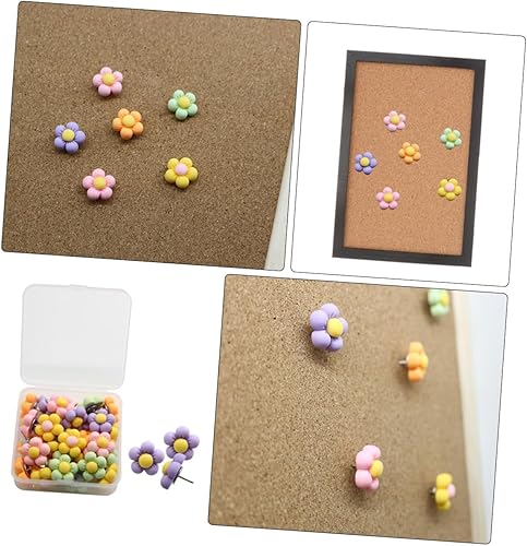 Miniatura 8 de 30 unids de cinco pétalos flor pushpin pequeño pin multi-función pulgar tachuelas reemplazables pin de oficina accesorios de escritorio mapa