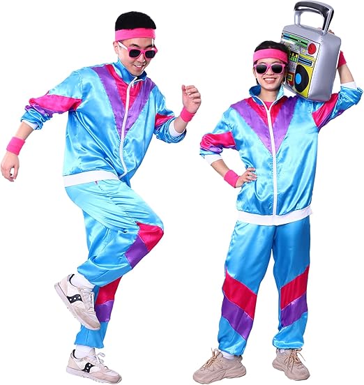 Tenue Des Années 80 Costume De Carnaval D'Halloween Pour Hommes Survêtement Pour Hommes Des Années 80 Costume Pour Hommes Des Années 90 Costume De Sport Hip-hop Tenue Des Années 80 9 Pièces
