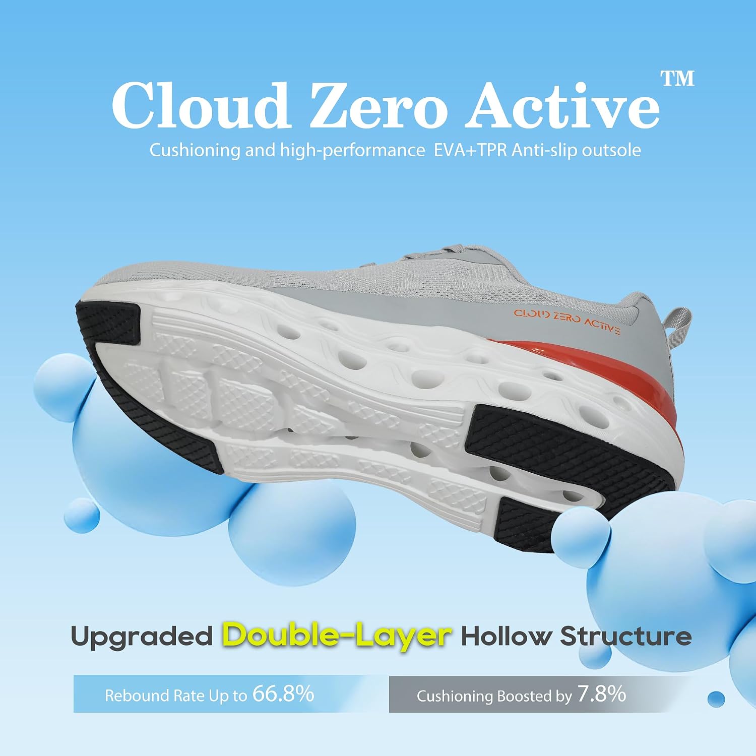 Hawkwell Men's Cloud Zero Active Cushion Nursing Shoes Lightweight Breathable Walking Tennis Running Medical Work Sneakers