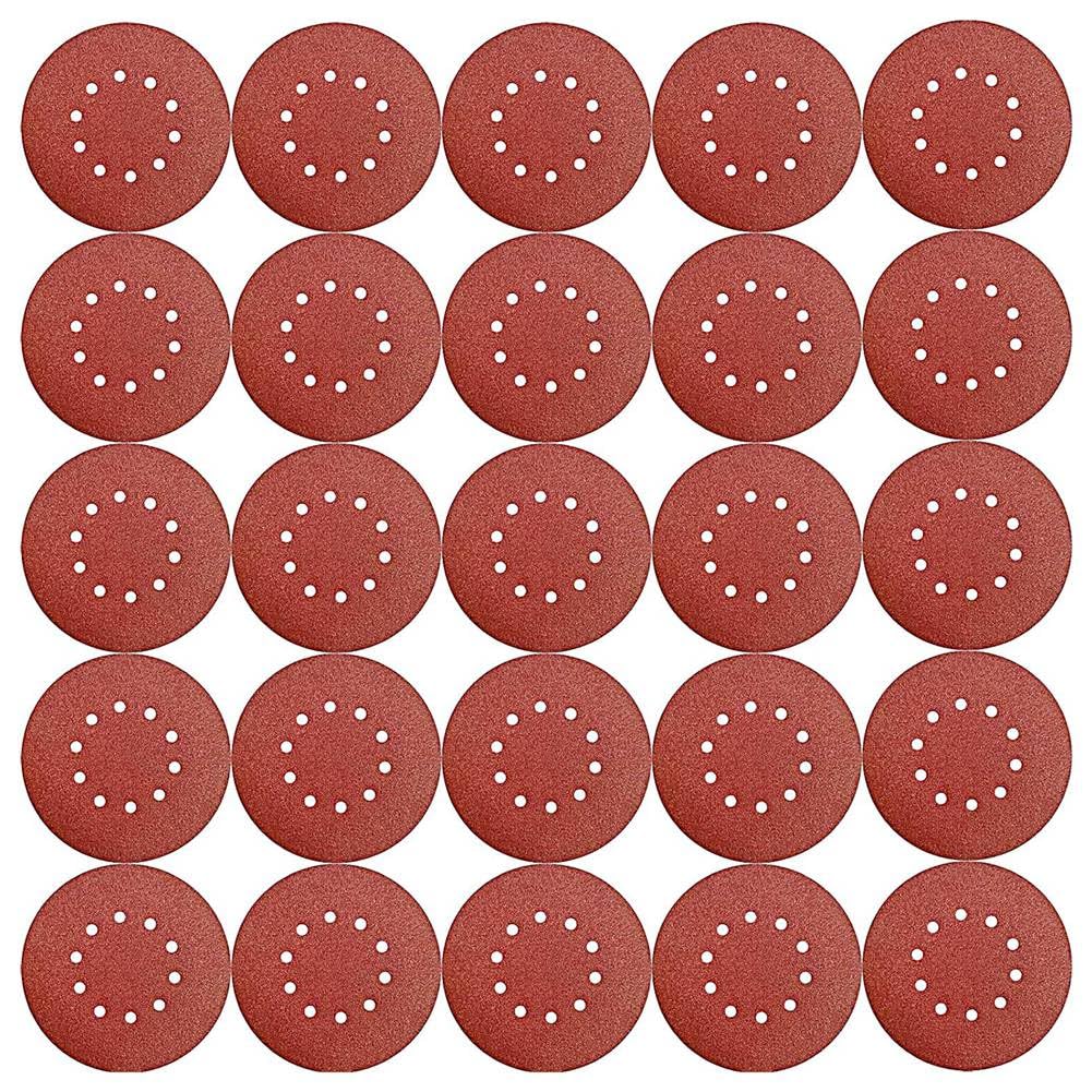 50 Pezzi di Carta Vetrata per Cartongesso con Chiusura A Strappo, Grana 40, 9 Pollici, 10 Fori, Disco Abrasivo In Ossido di Alluminio per Levigatrice per Muri A Secco da 9 Pollici