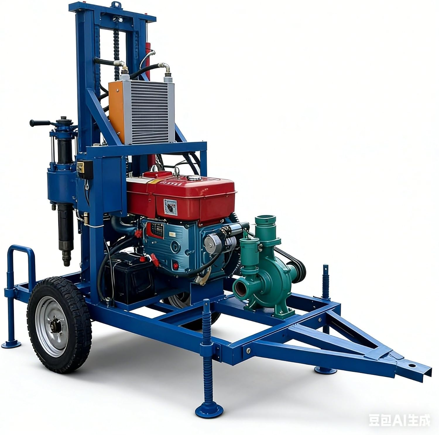 Portable Well Drilling Machine with Mud Pump Circulation, Water Well Drilling Equipment for Residential Use Farms and Off Grid Water Supply