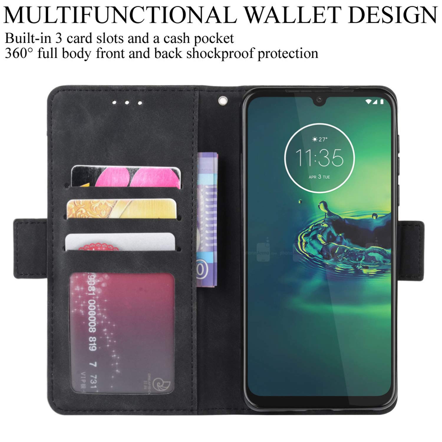 Motorola Moto G8 Plus Hülle – Leder Flip Case Mit Kartenfächern & Standfunktion