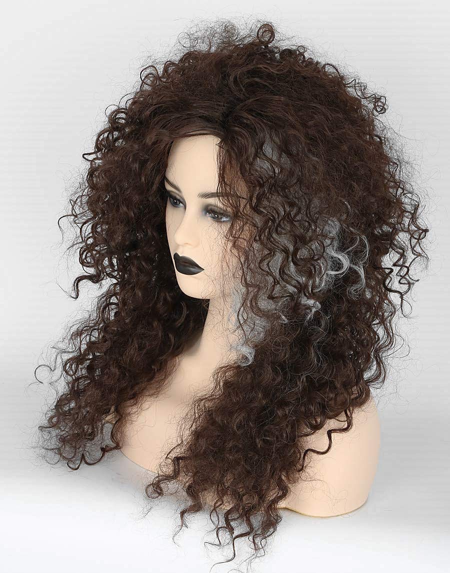 Topcosplay Womens Wig Brown Long Curly Fluffy Afro Cosplay Halloween Costume Wigs - Image 2