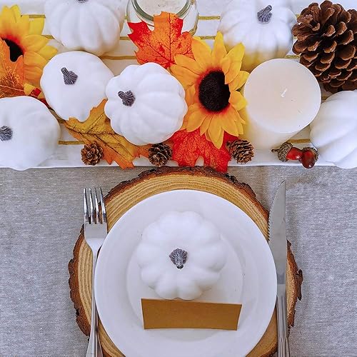 Vista 165 de Winlyn 7 calabazas artificiales verdes surtidas, calabazas de cosecha de color verde oscuro, calabazas decorativas de espuma para granja, otoño