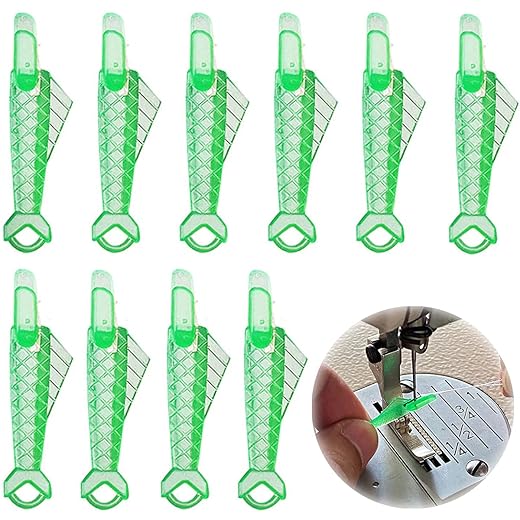 10 Pcs Sewing Machine Needle Threaders, Fish Type Needle Threader, Quick Sewing Machine Loop Needle Threaders Tool, Automatic Sewing Needle Threader