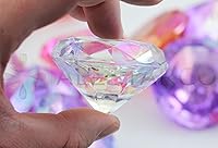 Vista 2 de Allstarco 4 piezas de 2.362 in extra grandes de diamante acrílico con revestimiento AB para decoración de mesa de boda, rellenos de jarrón envueltos