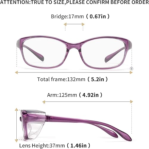 Miniatura 6 de LianSan - Gafas de seguridad antivaho y antisaliva, protección UV, HD, gafas con filtro de luz azul, para mujeres