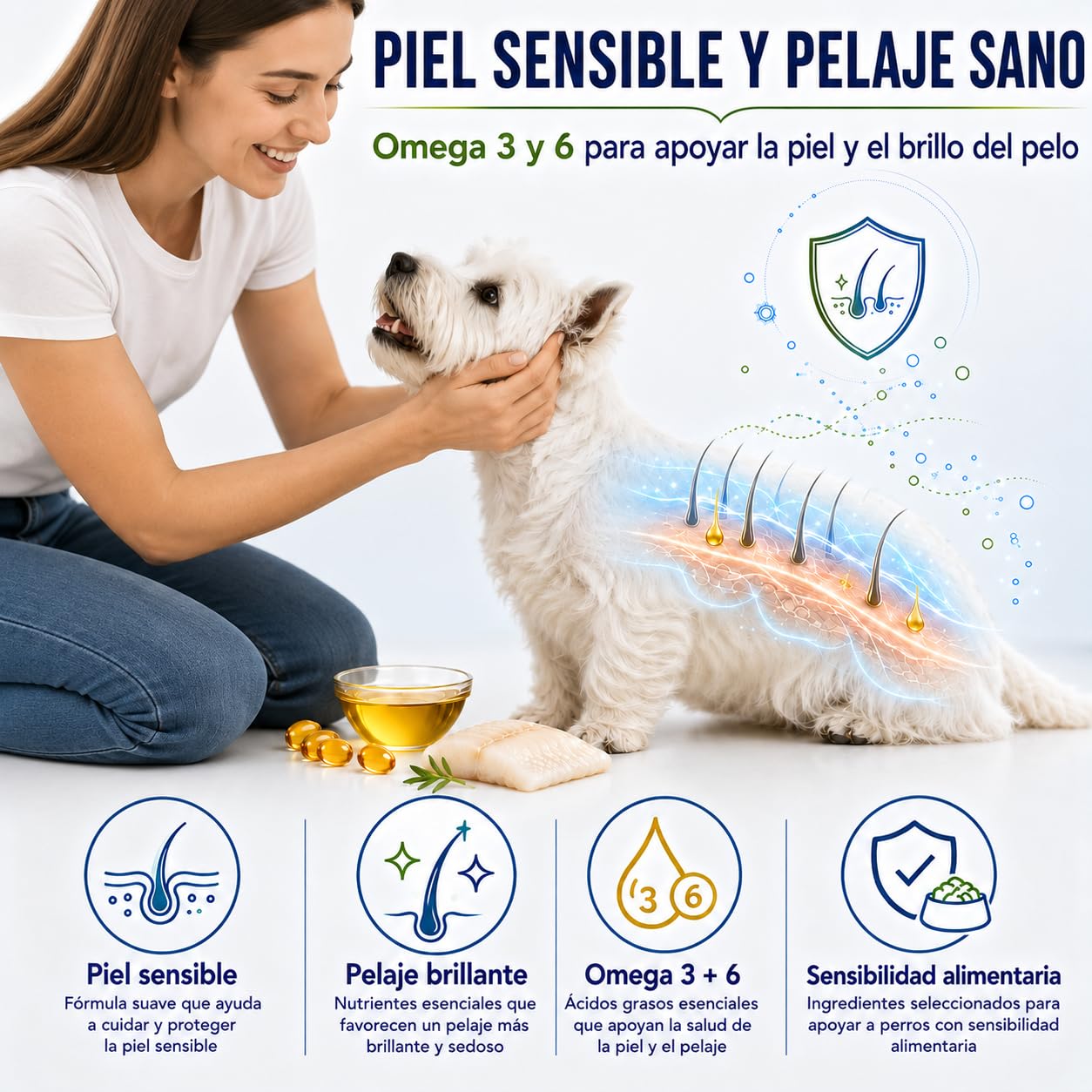 Pienso Hipoalergénico para Perros Hidrolizado de Pescado Blanco Sin Cereales Grain Free Alta Digestibilidad y Cuidado de la Piel atopica Todas Las Razas y tamaños - 10 kg - PURO INSTINTO Salud