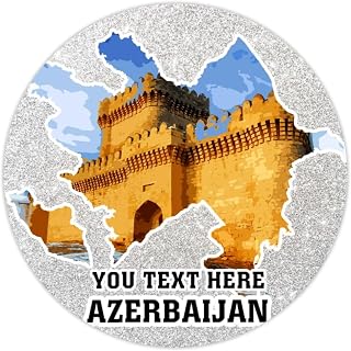 50 Pieces Azerbaijan Landscape Vinyl Decal Sticker City Scenery Stickers Pack Cityscape Hometown Durable Customized Water Bottle Stickers Round Decals for Wall Laptop Cup Holiday 2inch