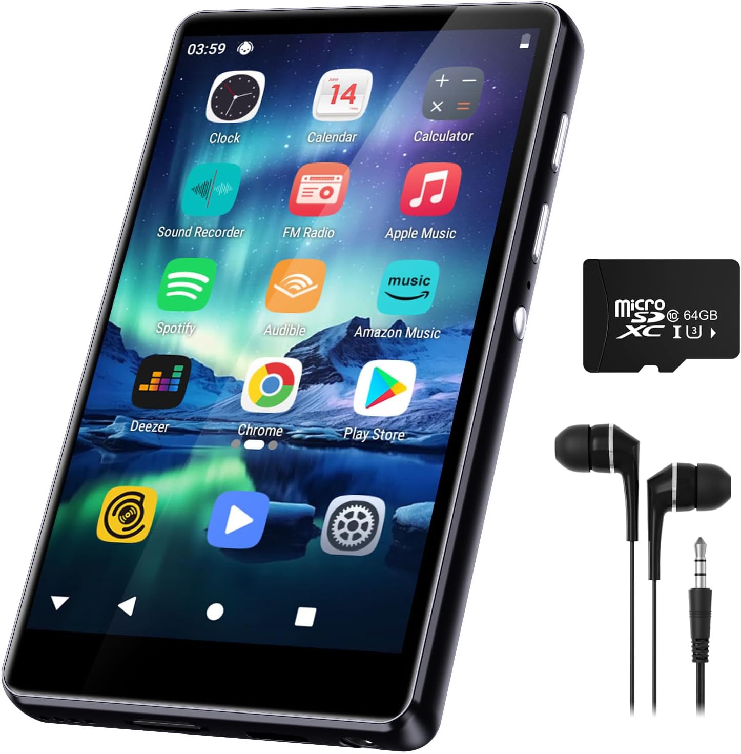80GB MP3 Player with Bluetooth and WiFi, SWOFY Music Player with Spotify,Pandora,Amazon Music, M503Pro 4.0-inch Touch Screen Android MP4 MP3 Player for Kids with Libby,Audible,Spotify Kids,FM Radio