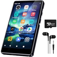 80GB Music Player, MP4 MP3 Player with Bluetooth and WiFi with 4-inch IPS Touch Screen Digital Audio Players, M503 Pro Spotify Player with Amazon Music, Audible, Chrome Browser, Support Up 512GB Black