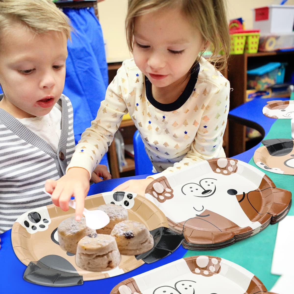 Dog Shaped Dinner Plates for Birthday, Baby Shower, Puppy Theme Party Supplies - Disposable Tableware (40ct) - Image 4