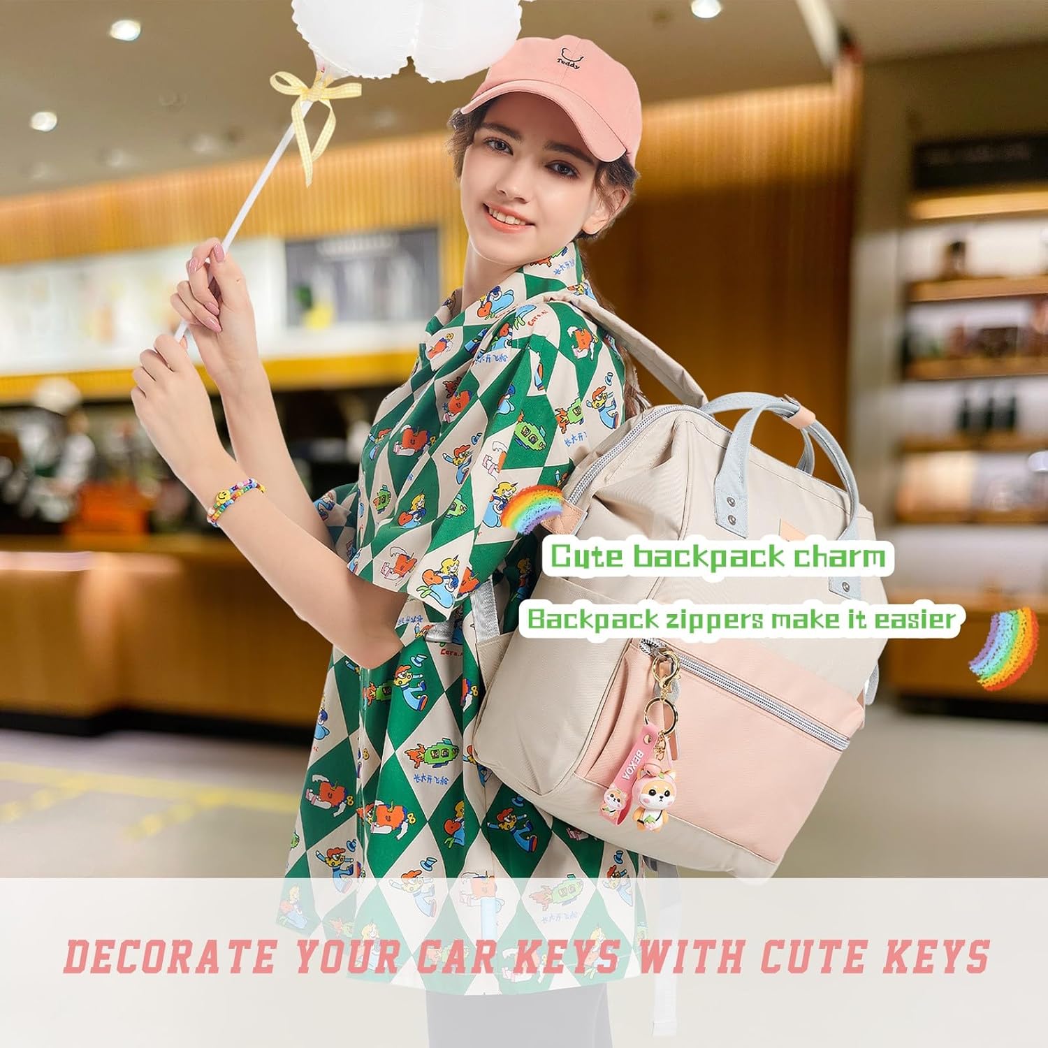 Miniatura 3 de BEXOA Lindo llavero Kawaii Anime Llaveros Accesorios, Shiba Inu Bolso Encantos de Carro de Dibujos Animados Llavero para Niña Mujer