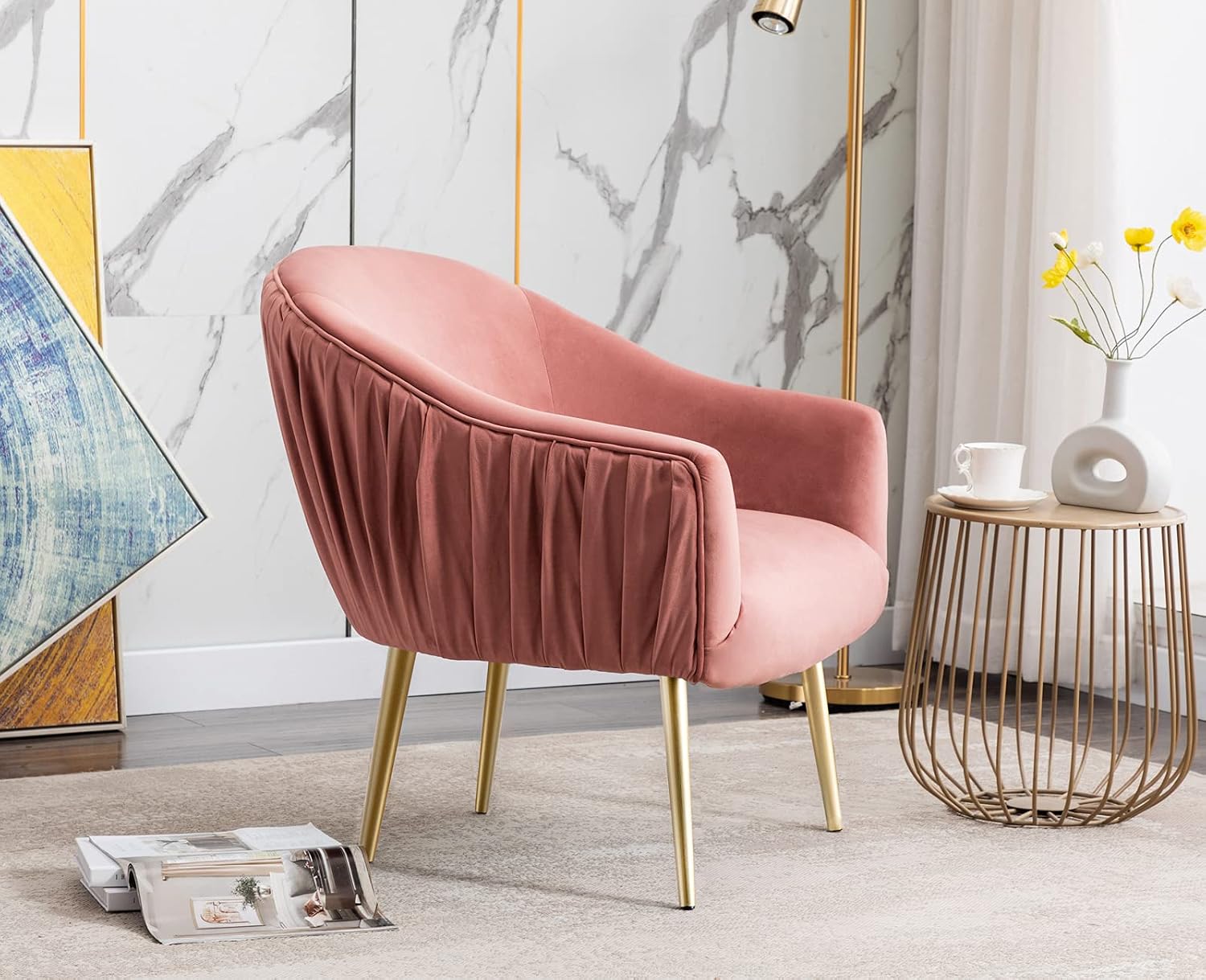 Buy Janoray Accent Chair Velvet Comfy Reading Chair Oversized Modern Arm Chair Living Room