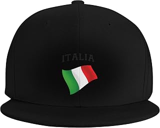 SEAEAGLE Italia Italy Italian Flag Flat Brimmed Duckbill Hat Flat Eave Visor Cap Printed Fishing Headgear