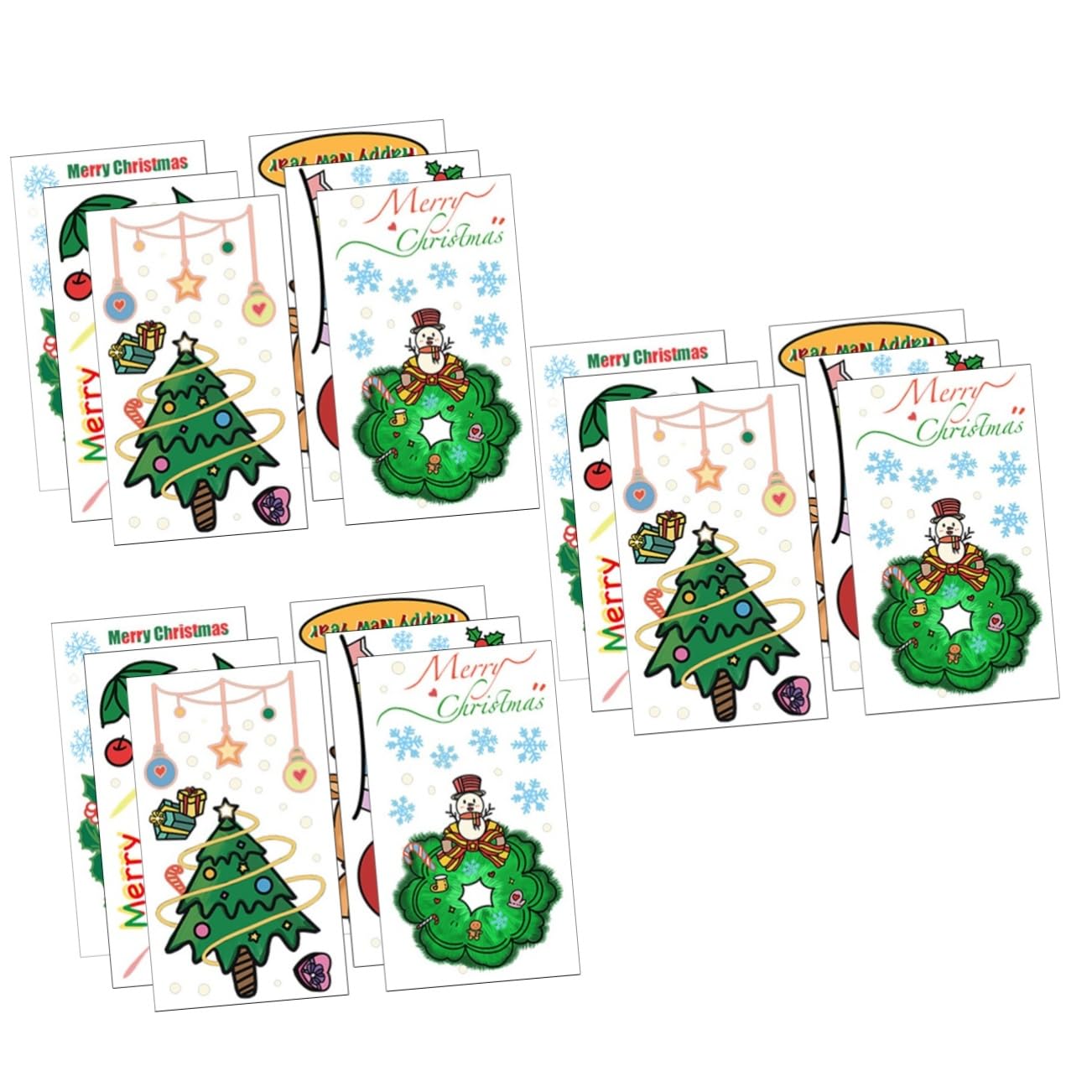OSALADI 18pièces Stickers Muraux De Noël Autocollants De Décoration De Fenêtre Avec Motifs De Père Noël Sapin Et Rennes Décorations De Fête à Coller Sur Surfaces Lisses