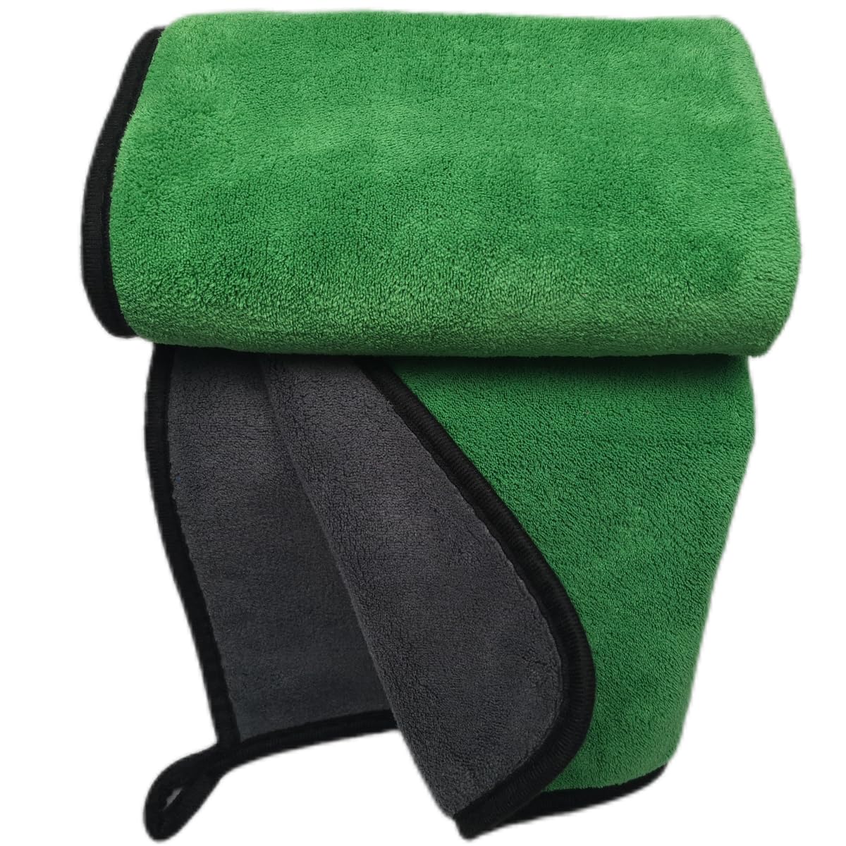 SOFTBATFY Paño de Limpieza de Microfibra Ultra Suave, Grande, Grueso y de Secado rápido para Coche, 800 g/m², paño de Encerado para Pulido de automóviles (Gris y Verde)