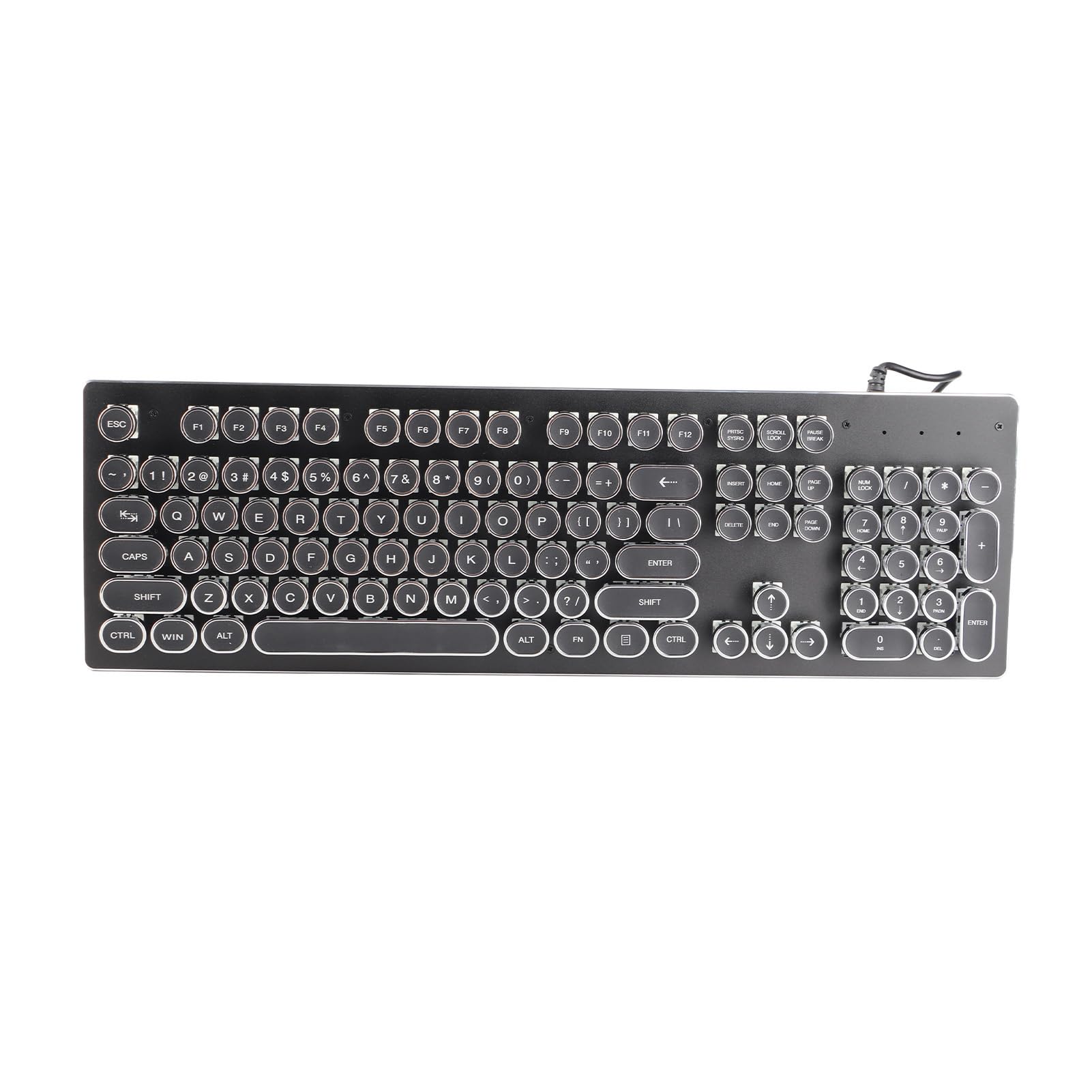 Czarna Klawiatura do Pisania HJK920 Przewodowa Klawiatura ze 104 Klawiszami Ergonomiczna Konstrukcja Mieszane, Wrażliwe na światło Kliknięcia na PC/Laptop (BLACK)