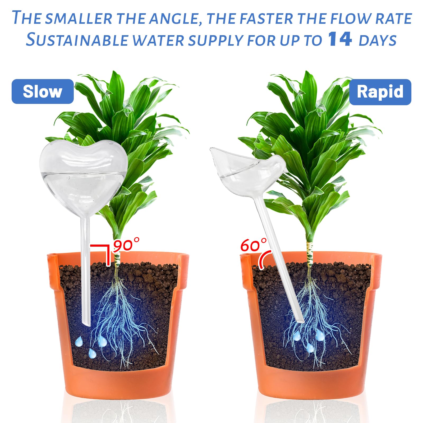 Griwuut Plant Water Drippers, 4-Piece Set, Automatic Plant Flower Watering Globe