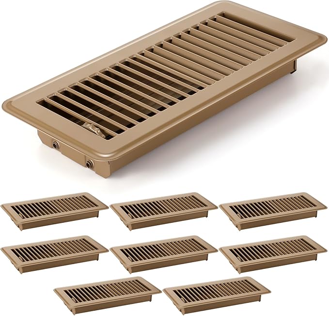 4 x 10'' Floor Vent Covers Heavy Duty Floor Register Metal Heat Vent