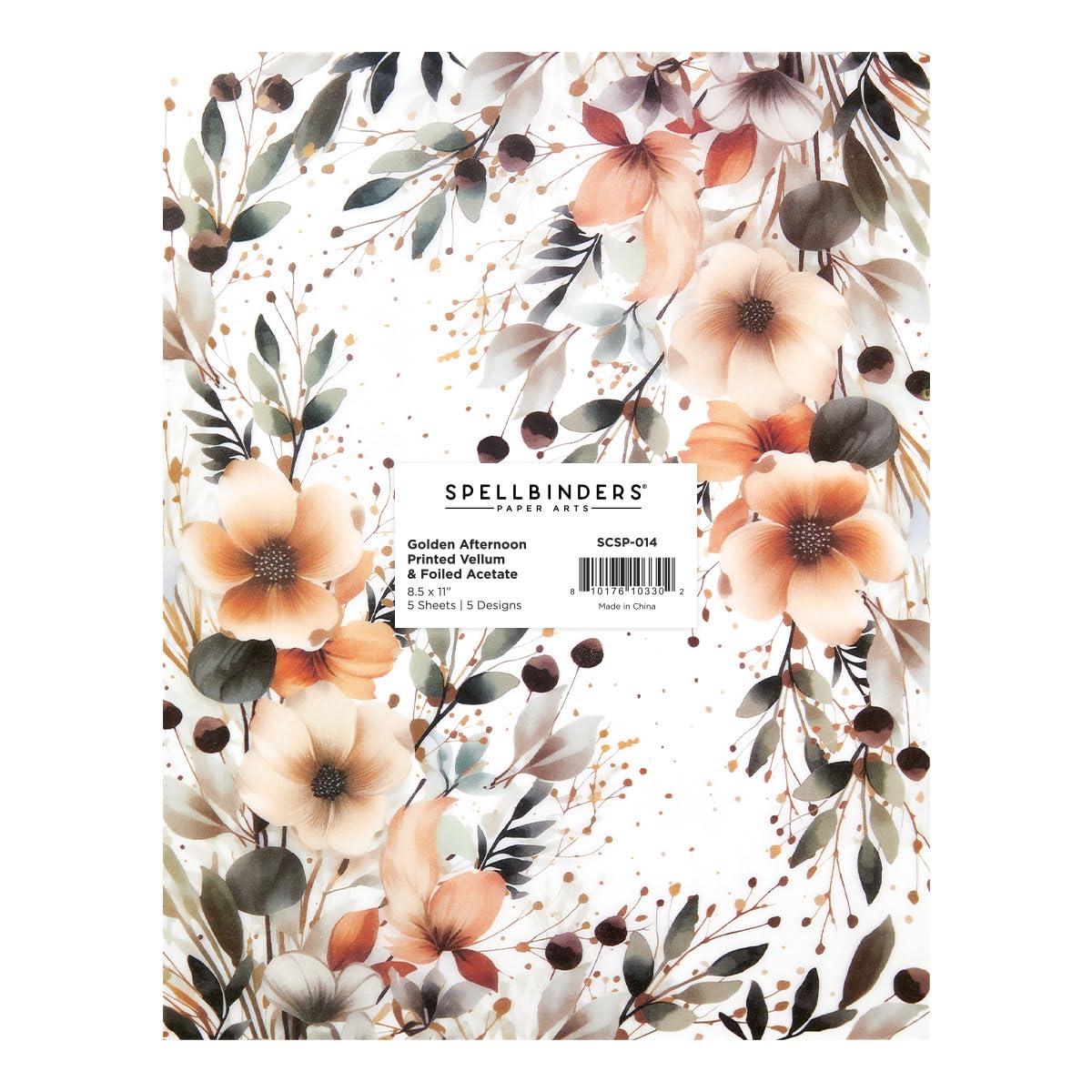 Spellbinders Rosie's Studio Golden Afternoon Printed Vellum & Foiled Acetate