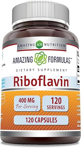 Miniatura 4 de Amazing Formulas - Suplemento dietético de riboflavina - 400 miligramos - Promueve una sangre más saludable - Ayuda a mantener el sistema nervioso.