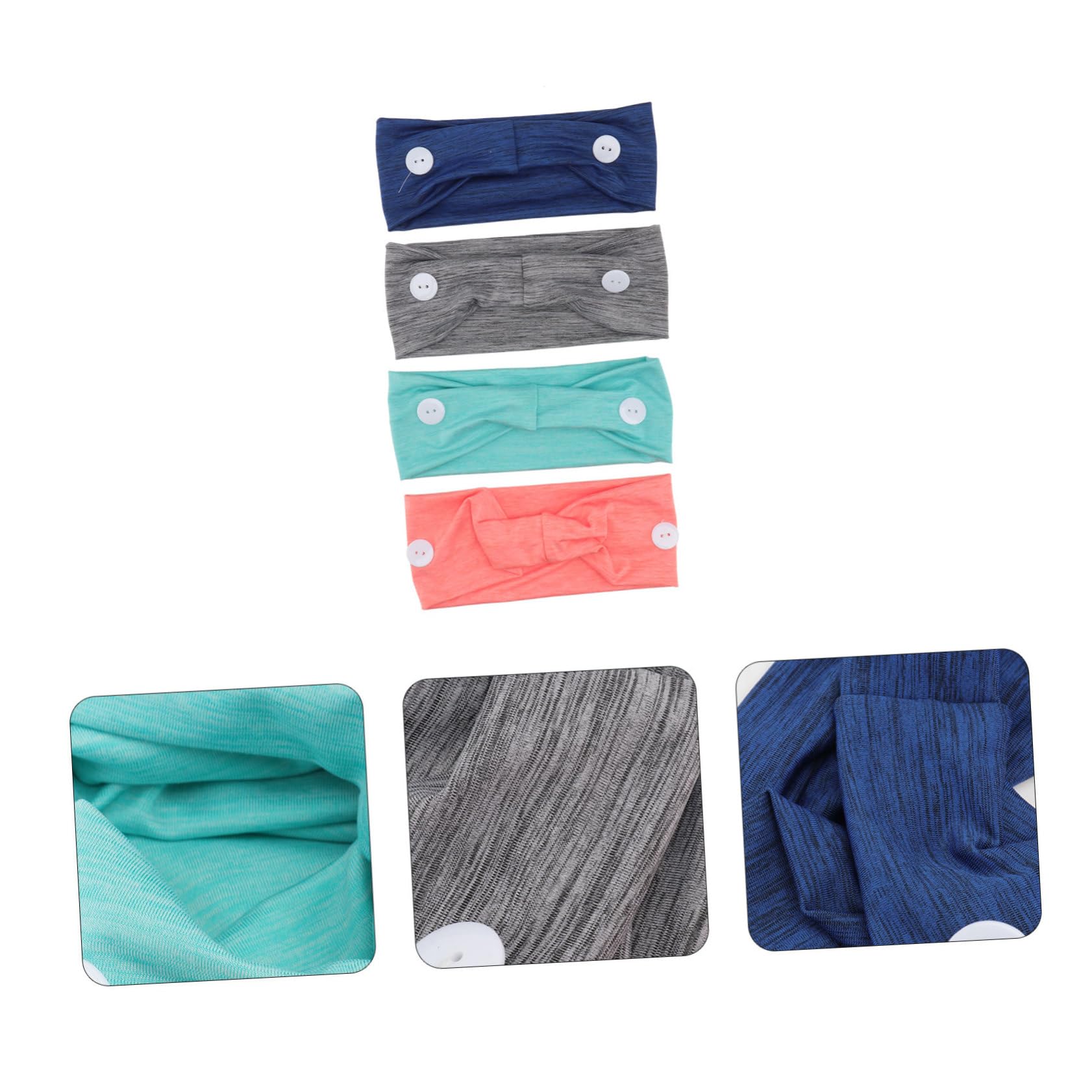 DOITOOL 12pièces Bandeau Élastique Avec Boutons Pour Turban De Auditive Bandeau De Sport Absorbant La Sueur Wraps De Yoga Pour Femmes Et Filles Pour Et