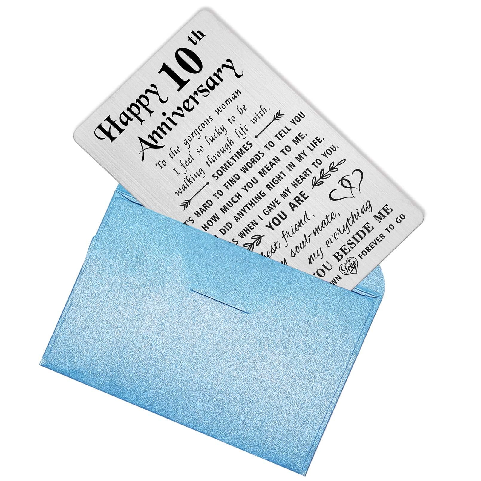 Amazon.com : TANWIH 10th Anniversary Card Gifts for Her, 10