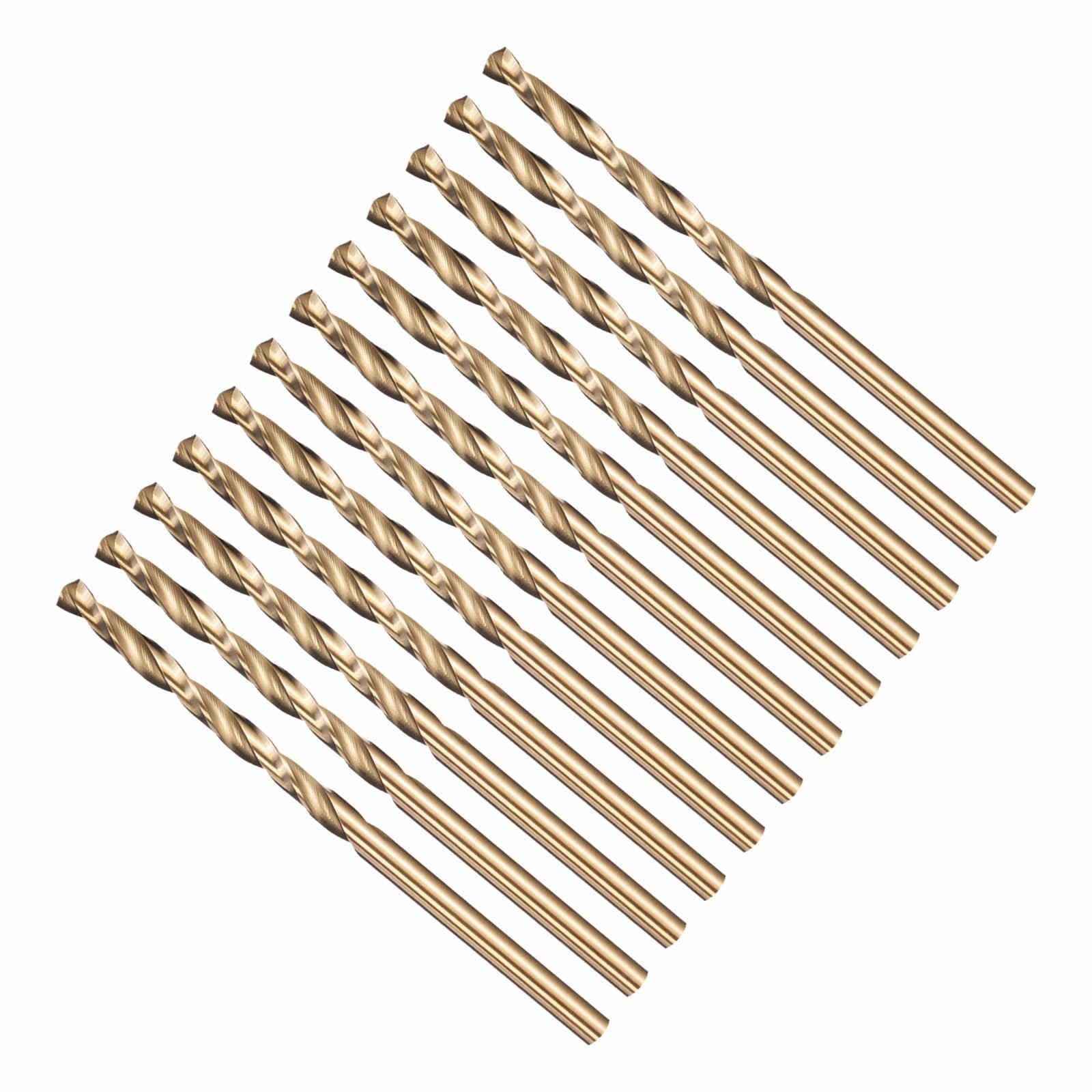 CoCud 4mm Drill Bit, 5/32" Cutting Diameter, 4241 HSS Black and Gold 118° Cutting Angle Versatile Jobber Bits - (Applications: for Drilling Plastic Wood Soft Thin Metal, 12-Pieces