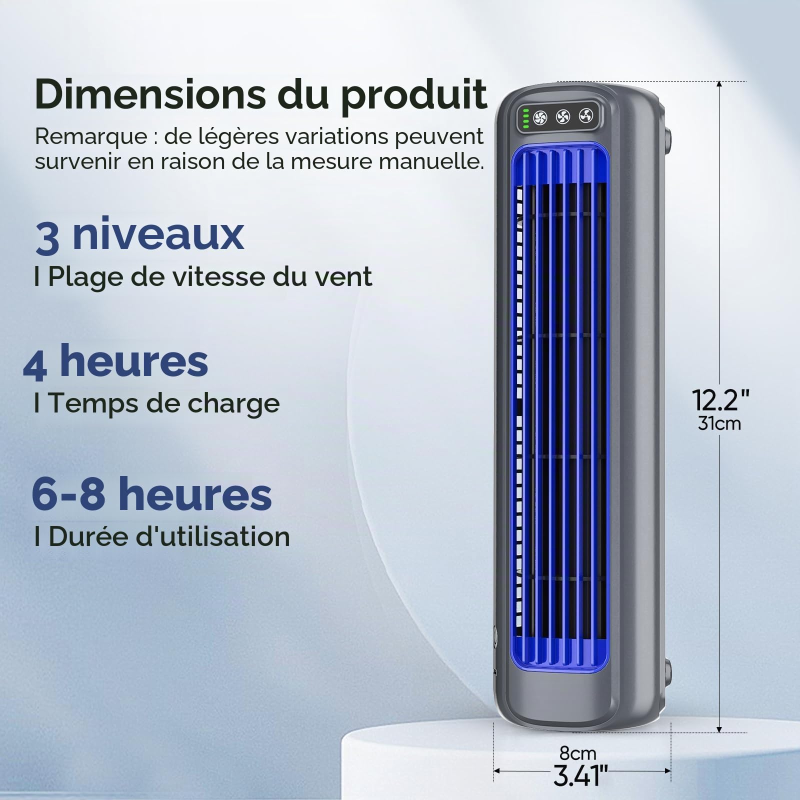 Petit climatiseur portable à 3 vitesses, montage mural, mini climatiseur rechargeable par USB, ventilateur électrique mural sans perçage, ventilateur de refroidissement d'air pour chambre à coucher