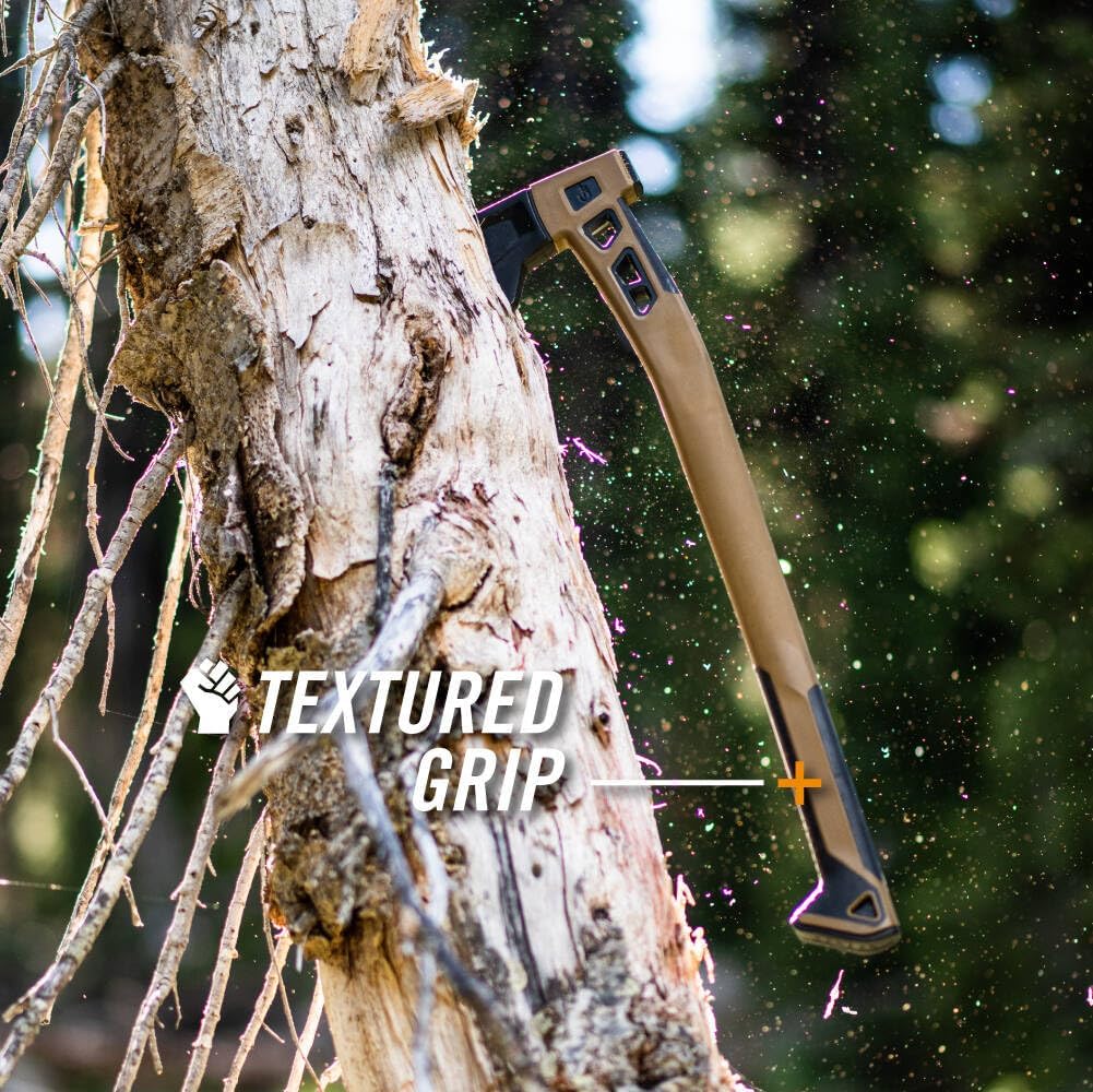 Gerber Camping and Outdoor Axe, Includes Holster, with Paracord and Storage Compartment, Bushcraft Axe, Hardened Steel with PTFE Coating, Brown, 31-003780