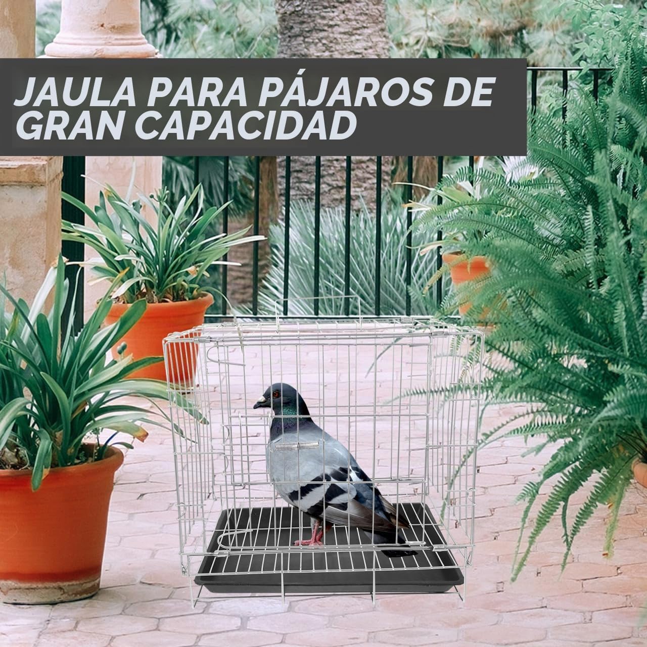 Sosoport Jaula para Pájaros De Gran Capacidad Jaula De Cría para Palomas Y Loros con Bandeja Extraíble Y Seguridad Mejorada De Acero Inoxidable para Uso En Casa
