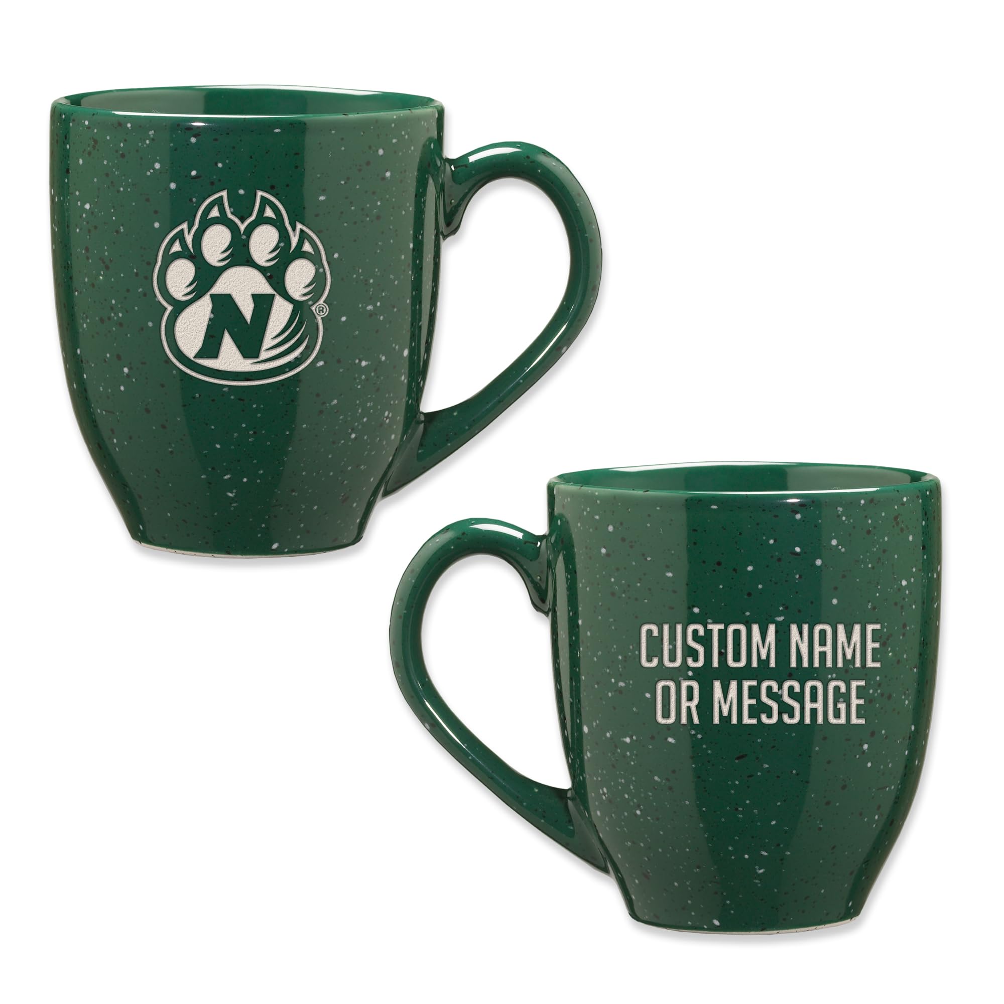 Rico Industries NCAA Northwest Missouri State Bearcats Green Personalized 16 oz. Team Color Laser Engraved Speckled Ceramic Coffee Mug