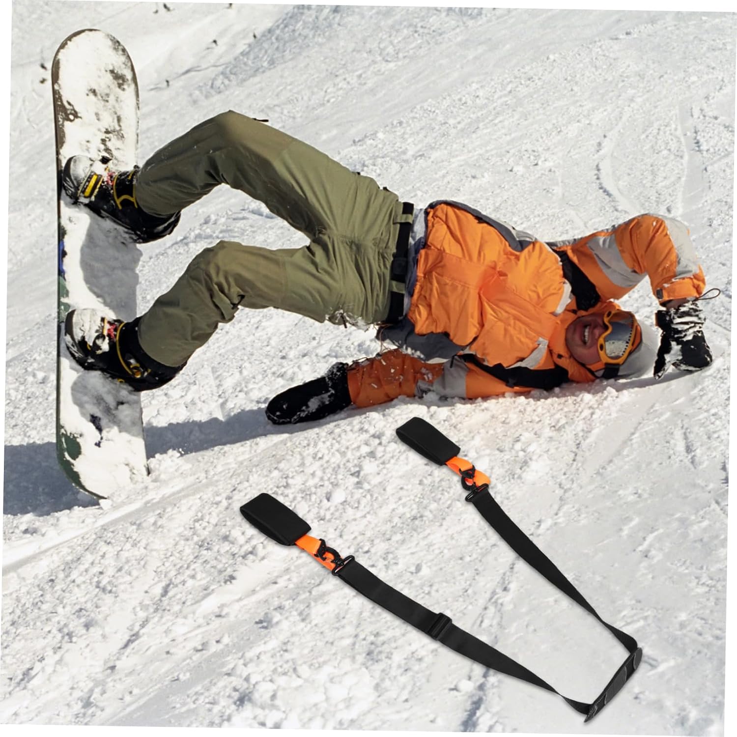 Adjustable Ski Strap Carrier Ergonomic Shoulder Design for of Snowboards and Skis Lightweight and Snowboarding Accessory