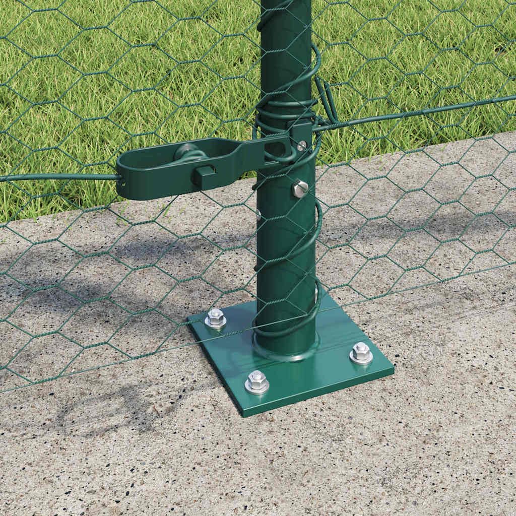 Poste de valla verde de acero y PVC, 1000 x 3,2 x 100 cm, resistente a la intemperie, anticorrosión, con 5 postes de hormigón, ideal para valla de jardín, privacidad, terraza, balcón, vallado